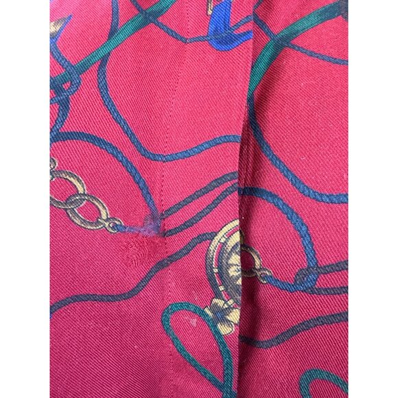 Graham & Gunn Red Button-Up Shirt With Gold & Blue Abstract Print Sz 14 - Picture 5 of 8